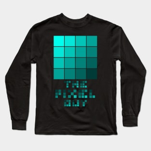 the pixel guy design for the pixel lover - aqua Long Sleeve T-Shirt